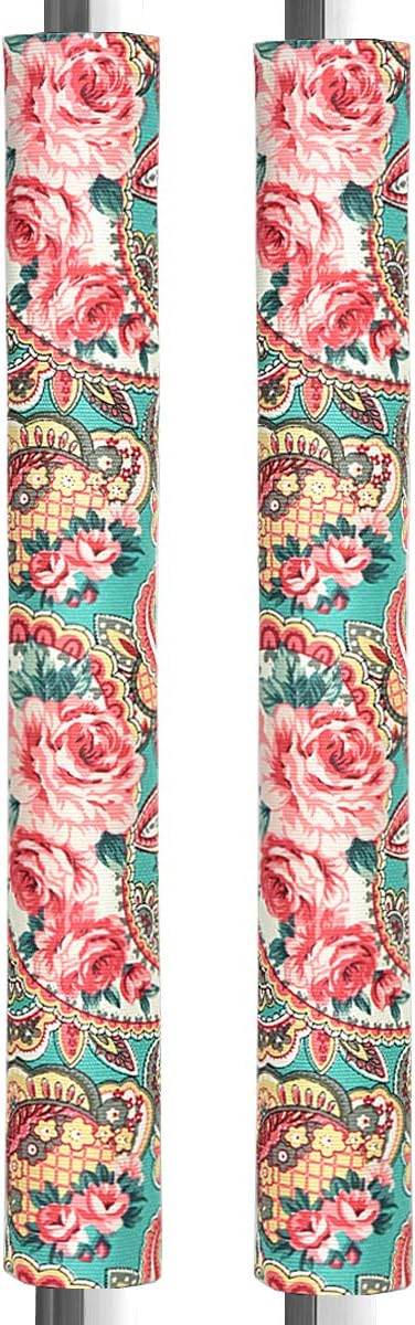 OUGAR8 Refrigerator Door Handle Covers Handmade Decor Protector for Ovens, Dishwashers.Keep Your Kitchen Appliance Clean from Smudges, Food Stains (Retro Rose, 14.5"*4")