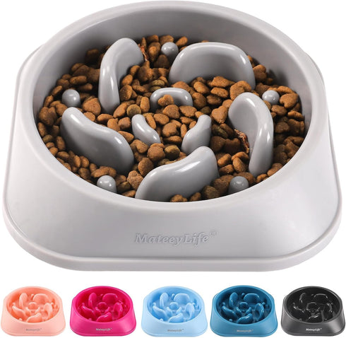 MateeyLife Slow Feeder Dog Bowls, Anti-Choking Puzzle Dog Food Bowls, Non Slip Interactive Dog Feeding Bowls Slow Down Eating, Bloat Stop Maze Dog...