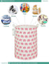 FANKANG Storage Basket, Nursery Hamper Canvas Laundry Basket Foldable with Waterproof PE Coating Large Storage Baskets for Kids Boys and Girls, Of...