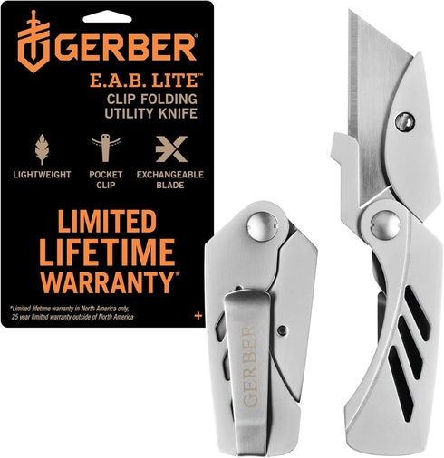 Gerber Gear EAB Lite Utility Pocket Knife Box Cutter Blade with Money Clip - 1.5" Blade Length Folding Knife - EDC Gear and Equipment - Stainless ...