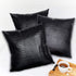 Black Ostrich Skin Faux Leather Pillow Cover - Sofa Cushion Case - Decorative Modern Throw Covers for Living Room & Bedroom - 12x20 Inches - Black...