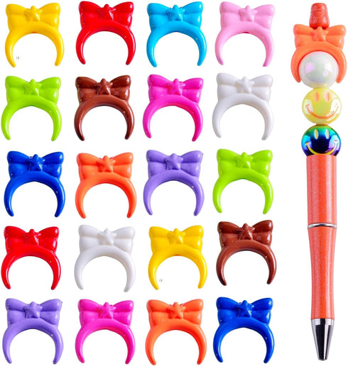 Forcal Beads for Pens,30pcs Acrylic 3D Hairband Focals Beads Bulk for Beadable Pens Keychain Making Cute DIY Jewelry Supplies for Teacher...