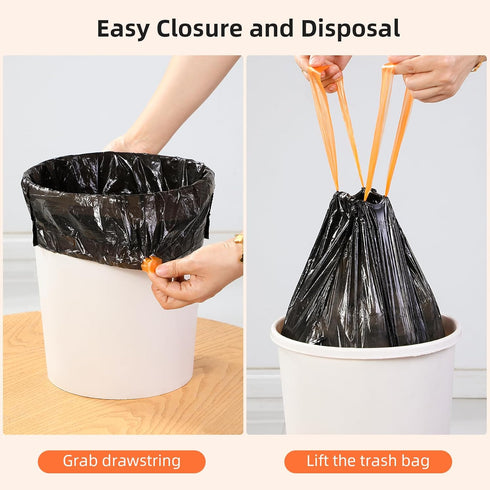 funest Trash Bags, 4 Gallon Small Drawstring Garbage Bags 75 Counts, Thick Plastic Wastebasket Liners for Bathroom Toilet Office Bedroom...