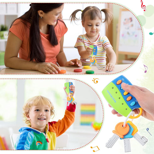 Skylety Musical Smart Remote Key Toy Fake Car Toy Keys with Sound and Lights Fun and Educational Key Toys for Travel Play (Batteries Not Included)...