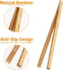 2 Pieces Bamboo Toast Tongs, 10.2 Inches Long Wood Toaster Tongs with Anti-slip Design, Tongs for Cooking with Cooking Oil Coating...