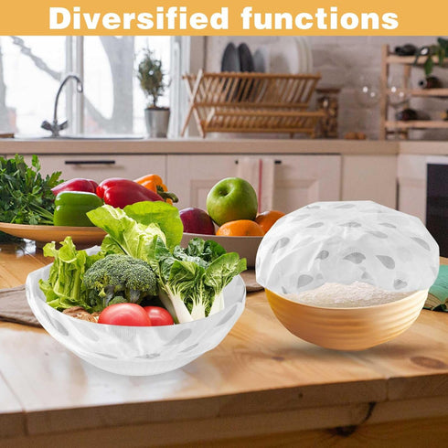 4Pcs Bowl Covers, Elastic Bowl Covers Adjustable Reusable Bowl Covers for Bread Proofing, Bread Proofing Cover Sourdough Covers for Proofing, Sour...