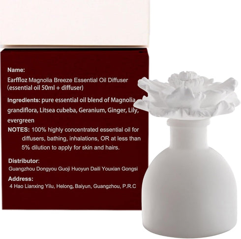 Essential Oil and Diffuser Gift Set, You're Unique like Magnolia Breeze (1.7 fl.oz|50ml), 60-days Natural Air Freshener Non-toxic Home Scent Upgra...