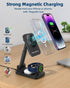 3 in 1 Foldable Wireless Charging Station for Apple Products, Adjustable Phone Charger Stand, Magsafe Charger Travel Dock for iPhone/Samsung/Googl...