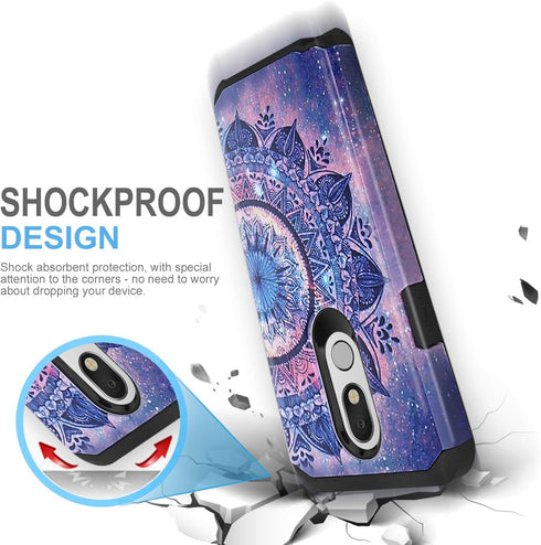 TJS Phone Case Compatible with LG Stylo 5/LG Stylo 5 Plus/LG Stylo 5V/LG Stylo 5X, Dual Layer Hybrid Shockproof Protection Impact Cover (Mandala)...