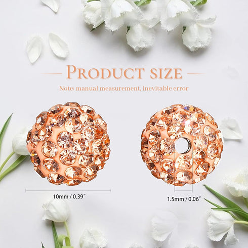 Hicarer 120 Pcs Rhinestone Beads for Bracelets Pen Making 10mm Shiny Crystal Diamond Clay Disco Ball Polymer Round Bead Bulk for Crafting Jewelry ...