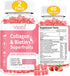 2 Pack Collagen Gummies with Biotin & Keratin - 60 Natural Strawberry Flavored Gummies Supplement...