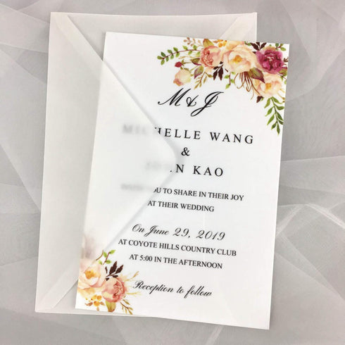 25 PCS A7 Translucent Paper Vellum Envelopes,5.35 x 7.7 inches, Perfect for 5x7 Weddings,Invitation Cards,Birthday Greeting Invite...