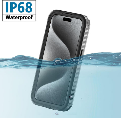 Designed for iPhone 15 Pro Max Case Waterproof with Stand, Shockproof Phone Case with Built in Screen Protector for iPhone 15 Pro Max Black...