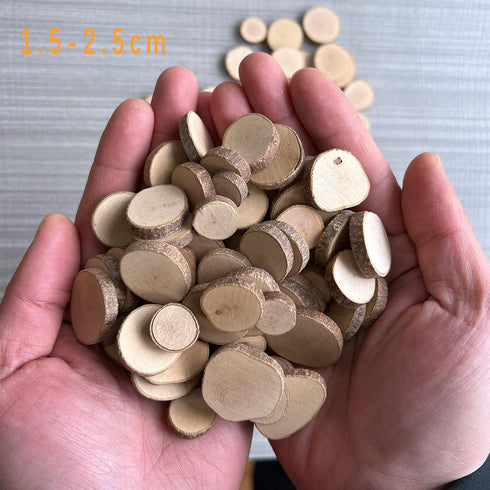 Wood Slices Tiny Log Slices Unfinished Natural 100pcs Kids Crafts Painting Toys DIY Wedding Home Centerpieces 1.5-2.5cm...
