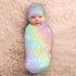 I Love You to The Moon and Back Newborn Swaddle Blankets Hat Sets Soft Stretchy Rainbow Sleep Sack Baby Stuff Receiving Blanket Gifts for Infant B...