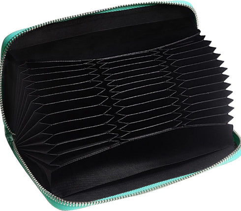 Easyoulife Womens Genuine Leather Credit Card Holder Wallet RFID Secure 36 Slots...