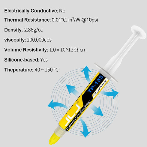 JLJ Thermal Paste, 6g CPU Paste Thermal Compound Paste Heatsink for IC/Processor/CPU/All Coolers, Carbon Based High Performance, Thermal Interface...