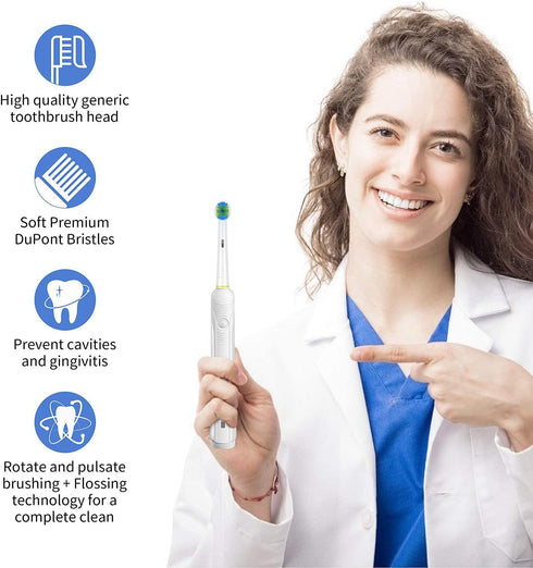 Replacement Toothbrush Heads Compatible with Braun Oral b 7000/Pro 1000/9600/ 5000/3000/8000/Genius and Smart Electric Toothbrush (white-8pcs)...