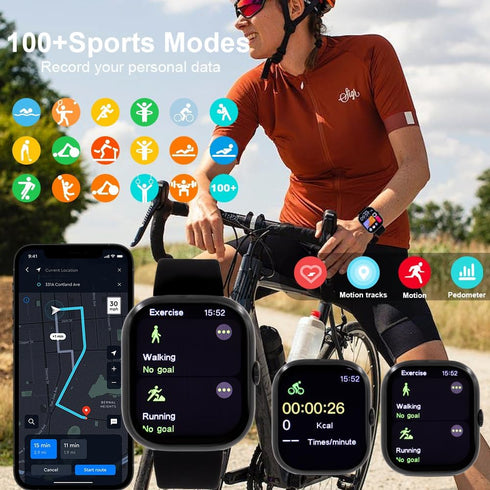 Smart Watch (Answer/Make Calls), 2.01" Smart Watches for Men 110+Sport Modes Fitness Watch with Sleep Heart Rate Monitor, Pedometer, IP68 Waterpro...