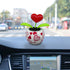 Red Solar Powered Dancing Figurines Toy - Solar Dance Flower, Heart Swing Dancing Flower in Pots, Shaking Head Ornament Car Dashboard Decoration G...