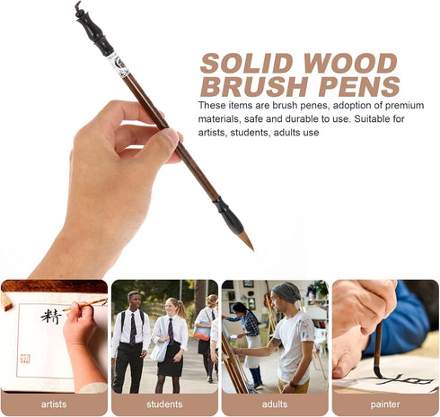 TOYANDONA 9 Pcs Chinese Water Brush Pen Ink Color Brush Chinese Japanese Calligraphy Pen for Beginner Painting Drawing Pen Art Supplies...