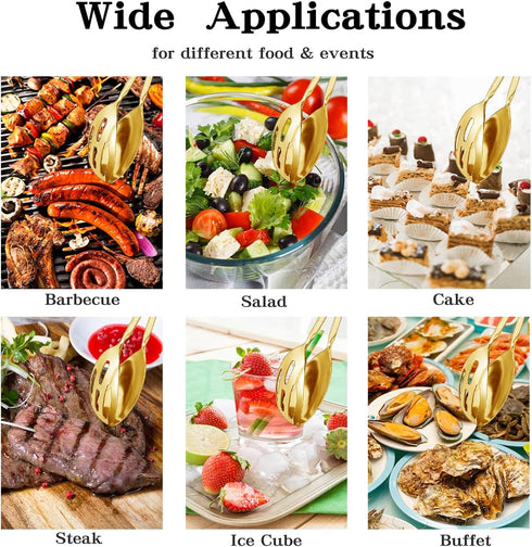 2 Pieces Buffet Salad Tongs for Kitchen Serving and Cooking, Stainless Steel Food Scissor Tongs, Catering Utensil for Bread Cake Bake Steak Barbec...