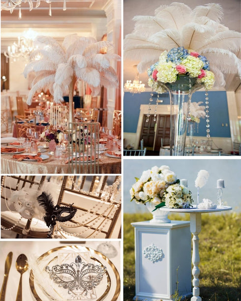 Shekyeon Black 10-12inch 25-30cm Ostrich Feather Home Decoration DIY Craft Pack of 10...