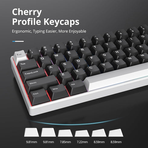 GTSP 168-keys PBT Keycaps Cherry Profile 75 Percent with 6U 7U Spacebar for US Layout Cherry MX Switch Mechanical Gaming Keyboard (WOB)...
