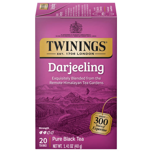 Twinings Darjeeling Tea - Caffeinated Black Tea Bags Individually Wrapped, 20 Count...