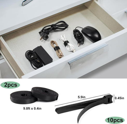 Cable Management Kit, Multiple Wire Management, Cable Ties Adhesive Cable Clips Cord Holder Wire Organizer Sleeve, Multifunction Cable Management ...