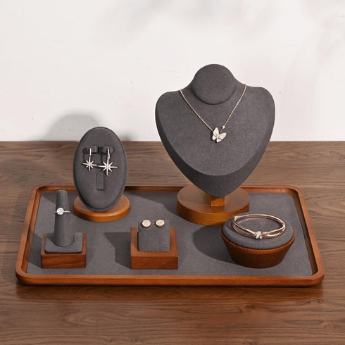 Oirlv Solid Wood Bangle Bracelet Watch Holder Exhibit/Trade shows/Retail stores Jewelry Display Stand(Grey)...