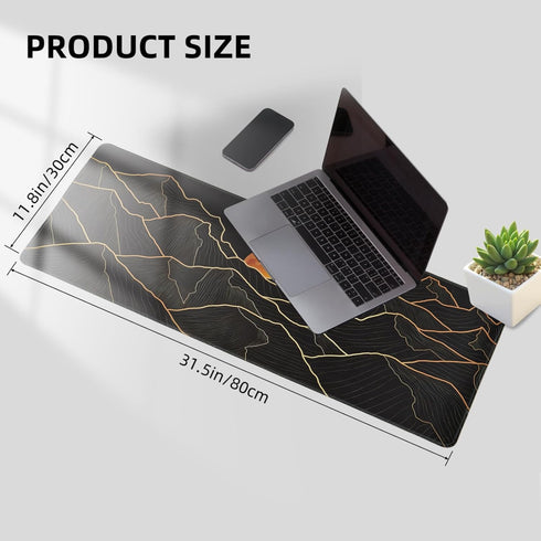 Large Gaming Mouse Pad for Desk, Desk Mat with Seamed Edges, Waterproof Desk Pad, Non-Slip Rubber Base, 31.5x11.8 Inch Keyboard Pad Computer Mat, ...