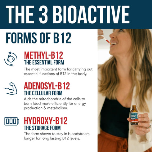 BioActive Vitamin B12 5000 mcg | Contains 3 BioActive Forms B12 Plus Methylfolate Cofactor - Methyl B12, Adenosyl B12 & Hydroxy B12 | Sublingual F...