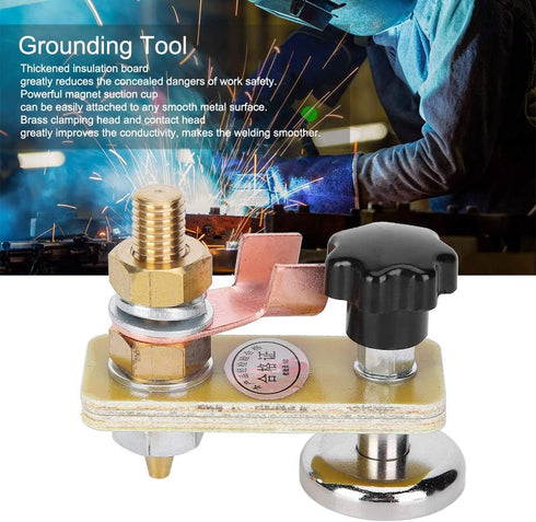 Welding Magnetic Single Head, Soldering Grounding Connector Tool Welding Magnet Ground Clamp with Thickened Insulation Board...