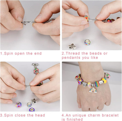 Hysagtek Bracelet Making Kit for Girls, Charm Bracelet Kit, 66 Pcs DIY Beads Jewelry Making Kit, Birthday Christmas Gifts Bracelet Making kit Arts...