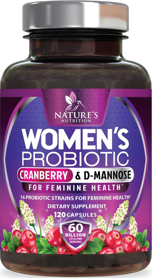 Probiotics for Women's Vaginal Health - 60 Billion CFU Probiotic with Prebiotics for pH Balance & Digestive Support, Womens Probiotic for Urinary ...