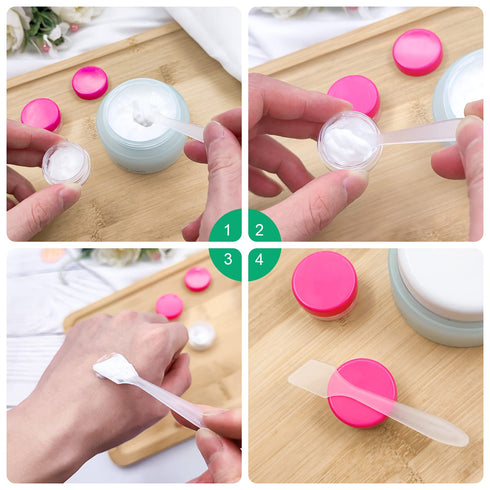 Mini Disposable Plastic Cosmetic Spatulas - SumDirect 400 Pcs Frosted Clear Skincare Makeup Mask Spatula...