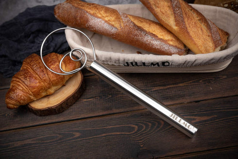 Jillmo Danish Dough Whisk, 12 inch Stainless Steel Bread Whisk, 2 Pack...