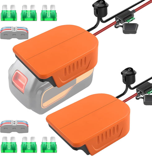?2 Packs?Power Wheel Adapter for Black+Decker 20V MAX Lithium Battery Adapter Power Wheels Battery Converter Kit with Fuses & Wire Terminals, 12AW...