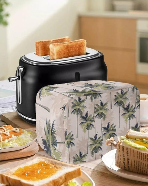Toaster Dust Cover with Pockets, Tropical Plant Palm Tree Summer Beach Soft Washable 2 Slice Toaster Cover, Dust-proof Cover for Small Appliance C...