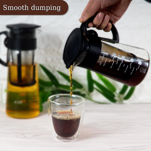 Cold Brew Coffee Maker, Excellent Glass Cups with Removable Nylon Filter Screen, Iced Coffee Maker & Tea Brewer Gifts for Women Man - 650ml Glass...