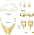 Belly Dance Jewelry Set Women Belly Dance Gold Sequins Head Chain Coins Necklace Earrings Bracelets Bohemian Tassel Anklet Chain Hand Ring Bracele...