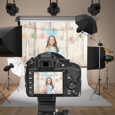 Baocicco 5x3ft Happy Easter Backdrops for Photography Colorful Easter Eggs Backdrop White Rustic Wood Board Backdrop Children Adults Photo Shootin...