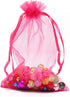 100Pcs 3.5x4.5 Inches Sheer Organza Bags, Rose Wedding Favor Bags with Drawstring, Jewelry Pouches Party Festival Gift Candy Bags...