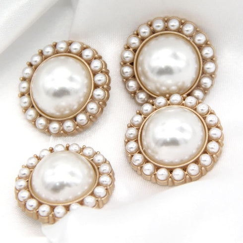 25mm Retro Women Coat Gold Metal Pearl Buttons, for Clothes, Sweaters, Blazer, Suit, Wedding Dress, Handmade DIY Crafts, Sewing Accessories(10pcs ...