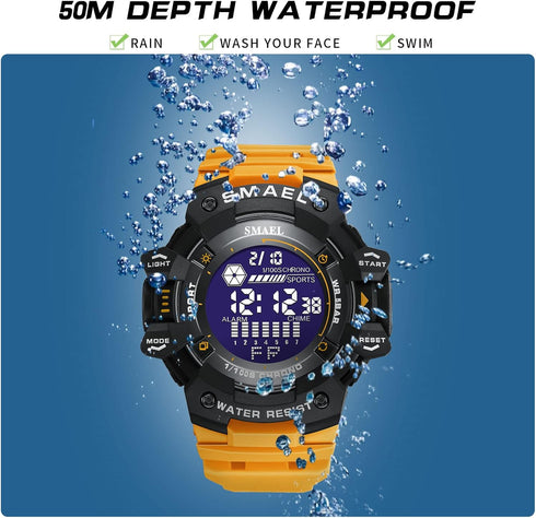 Men's Military Watch Outdoor Digital Sports Watches LED Waterproof Chronograph Electronic Wristwatch with Date Alarm Stopwatch for Men Women...