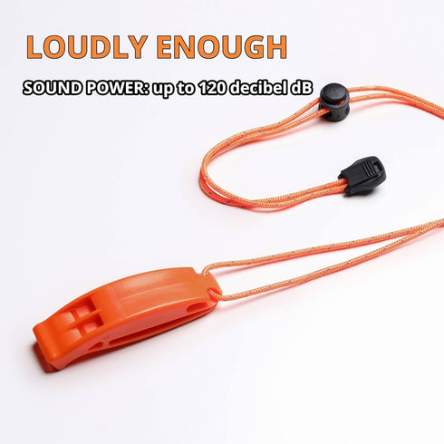 Camping Signal Whistles Plastic Loud 120Db for Kayak Life Vest Boating Fishing Hiking Survival Rescue Lifeguard with Lanyard (Pack of 5)...
