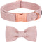 ARING PET Bowtie Dog Collar-Cotton Pink Dog Collar with Bow, Fancy Wedding Girl Dog Collars Pet Collars Gifts with Metal Buckle...
