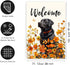 Floral Black Lab Garden Flag Large Fall House Flag 28x40 Double Sided Orange Wildflower Labrador Dog Yard Flags for Outside Autumn Lawn Flags Welc...