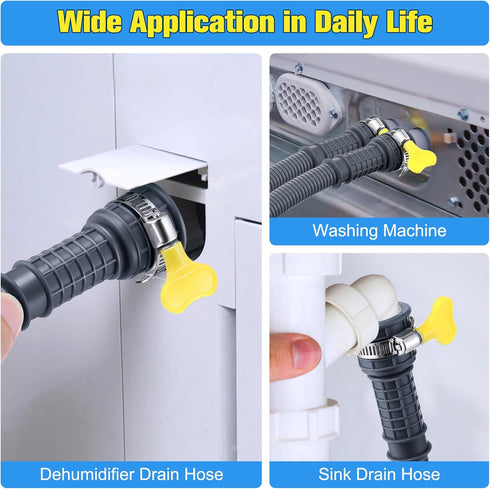 Saillong Patent Pending Dehumidifier Drain Hose, Flexible Universal Drain Hose with Cuttable Rubber Adapter and Connect Clamp, Hose Replacement fo...
